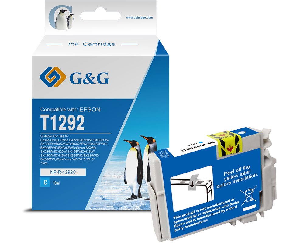 G&G XL-Patrone ersetzt Epson T1292/ C13T12924012 Cyan