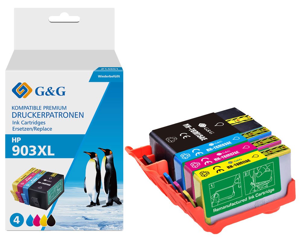 G&G 4x Druckerpatronen ersetzen HP 903XL/ 3HZ51AE