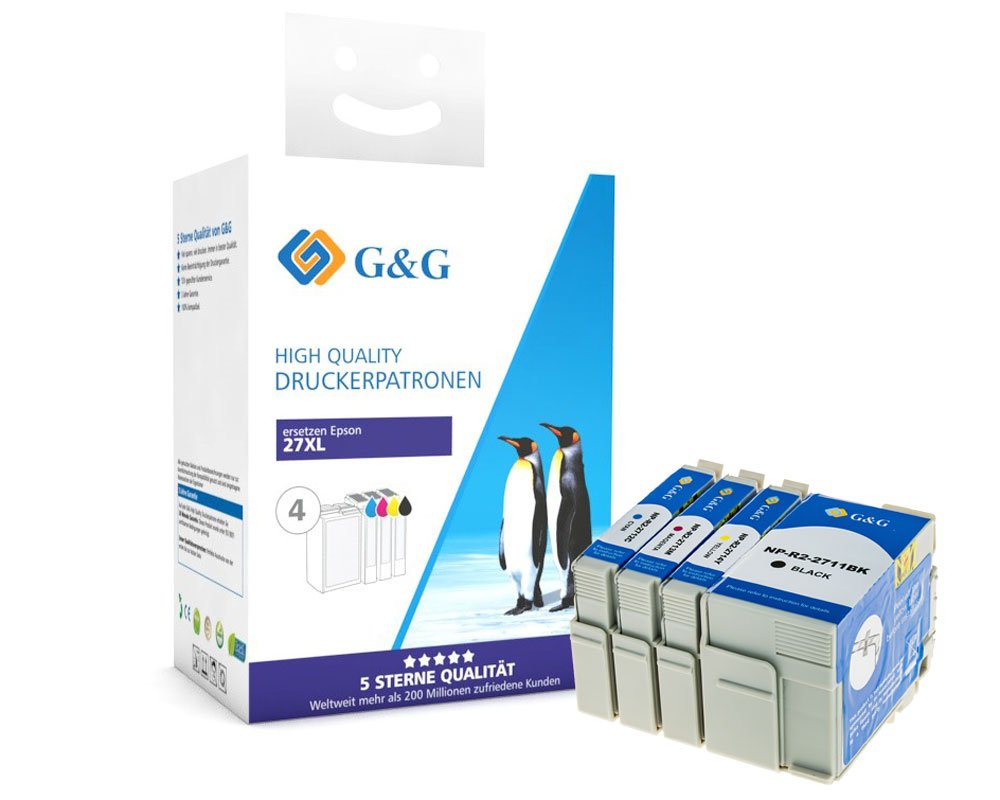 G&G 4x XL-Druckerpatronen kompatibel zu Epson 27XL