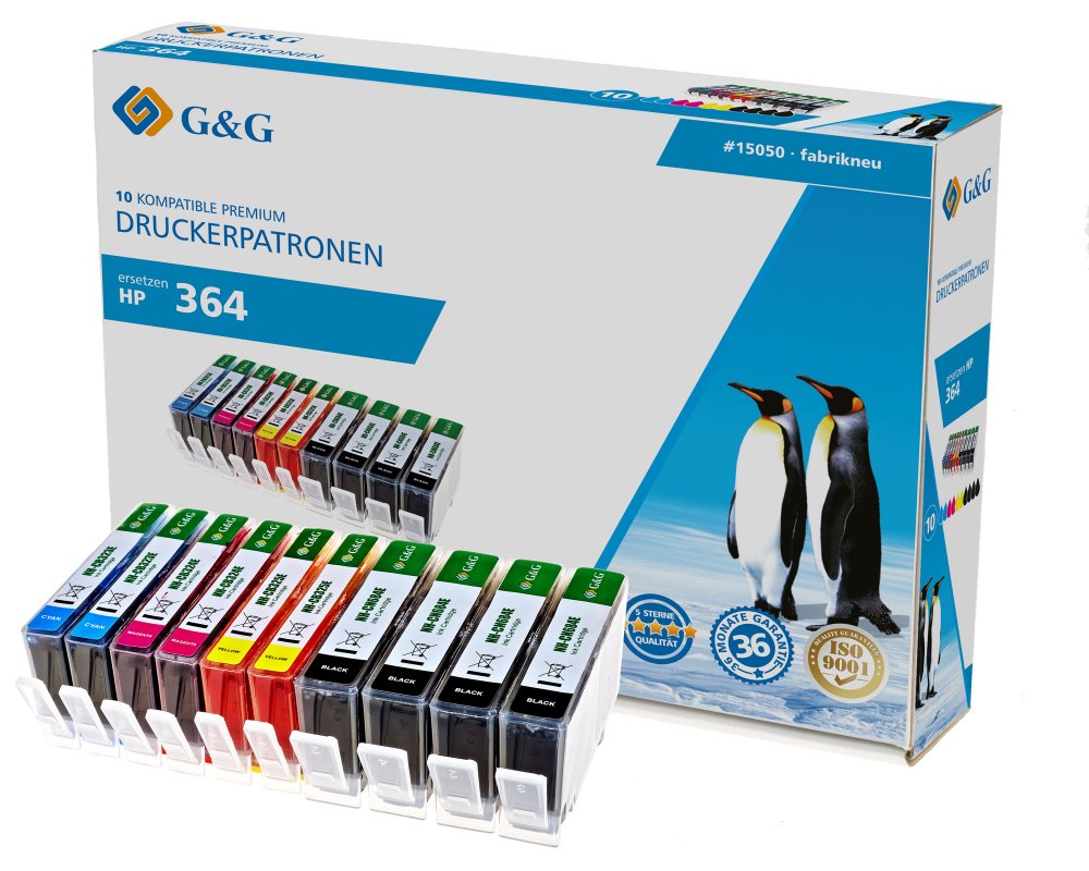 G&G 10x XL-Druckerpatronen ersetzen HP 364XL -10erPack-