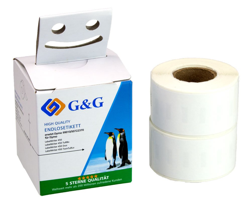 2x 130 G&G Etiketten kompatibel zu Dymo 99010/ s0722370