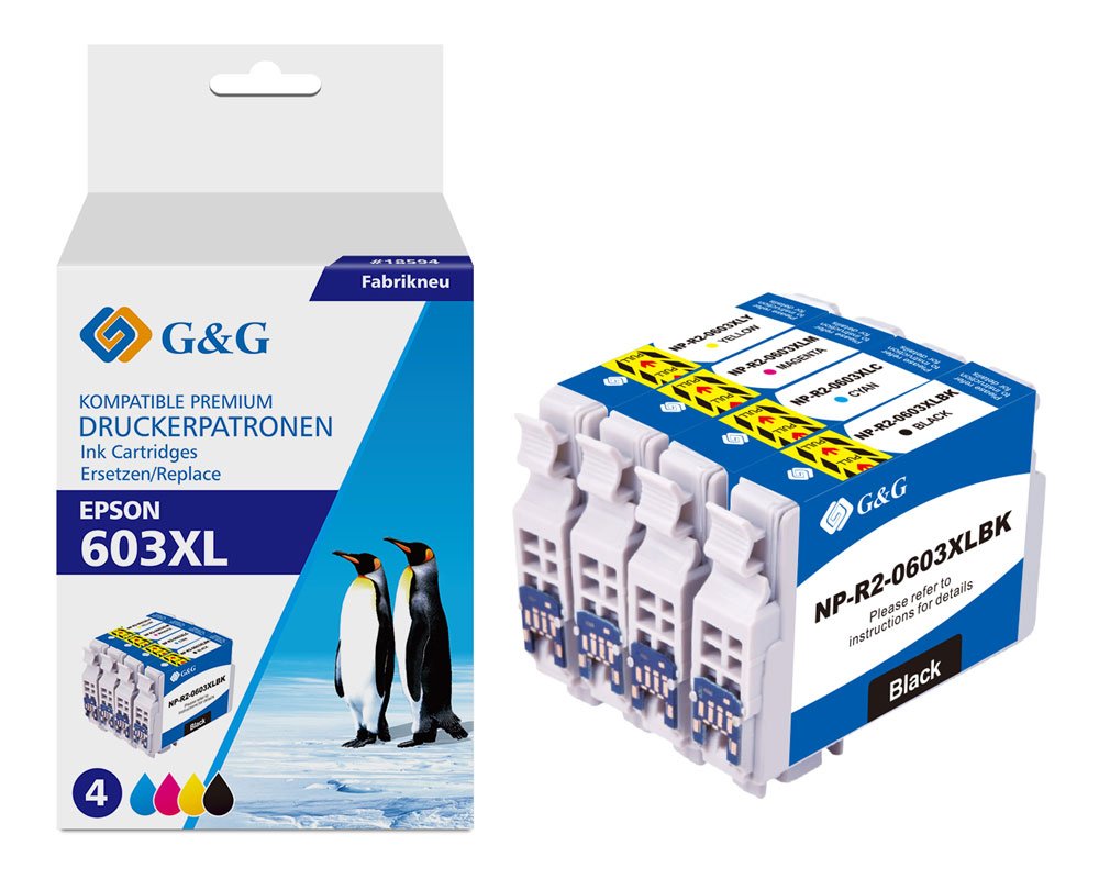 G&G 4x XL-Druckerpatronen ersetzen Epson 603XL