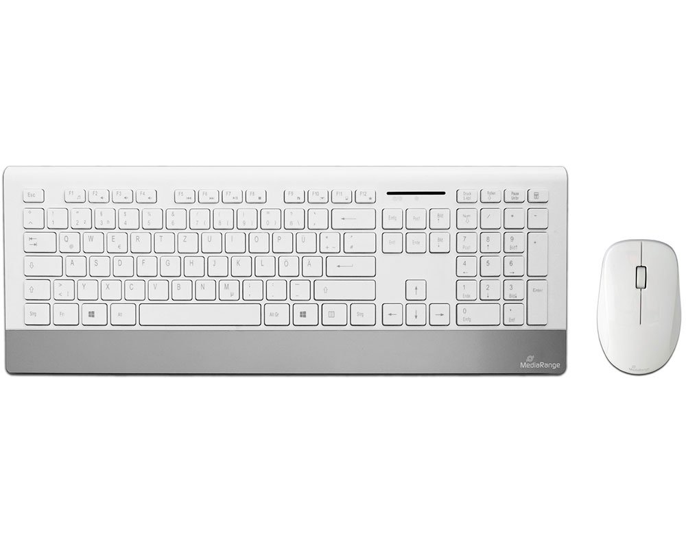 MediaRange Kabellose Tastatur und 5-Tasten-Mouse silber