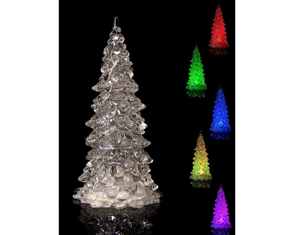 LED-Weihnachtsbaum aus Acryl, inkl. 3 CR2032-Batterien