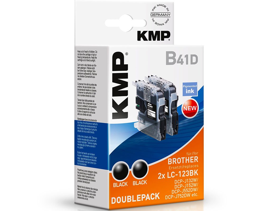 KMP B41D: 2 Druckerpatronen ersetzen Brother LC-123BK
