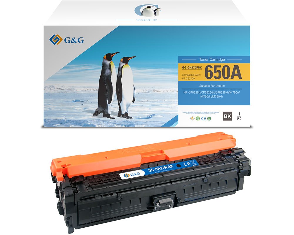 G&G Toner kompatibel zu HP 650A / CE270A Schwarz