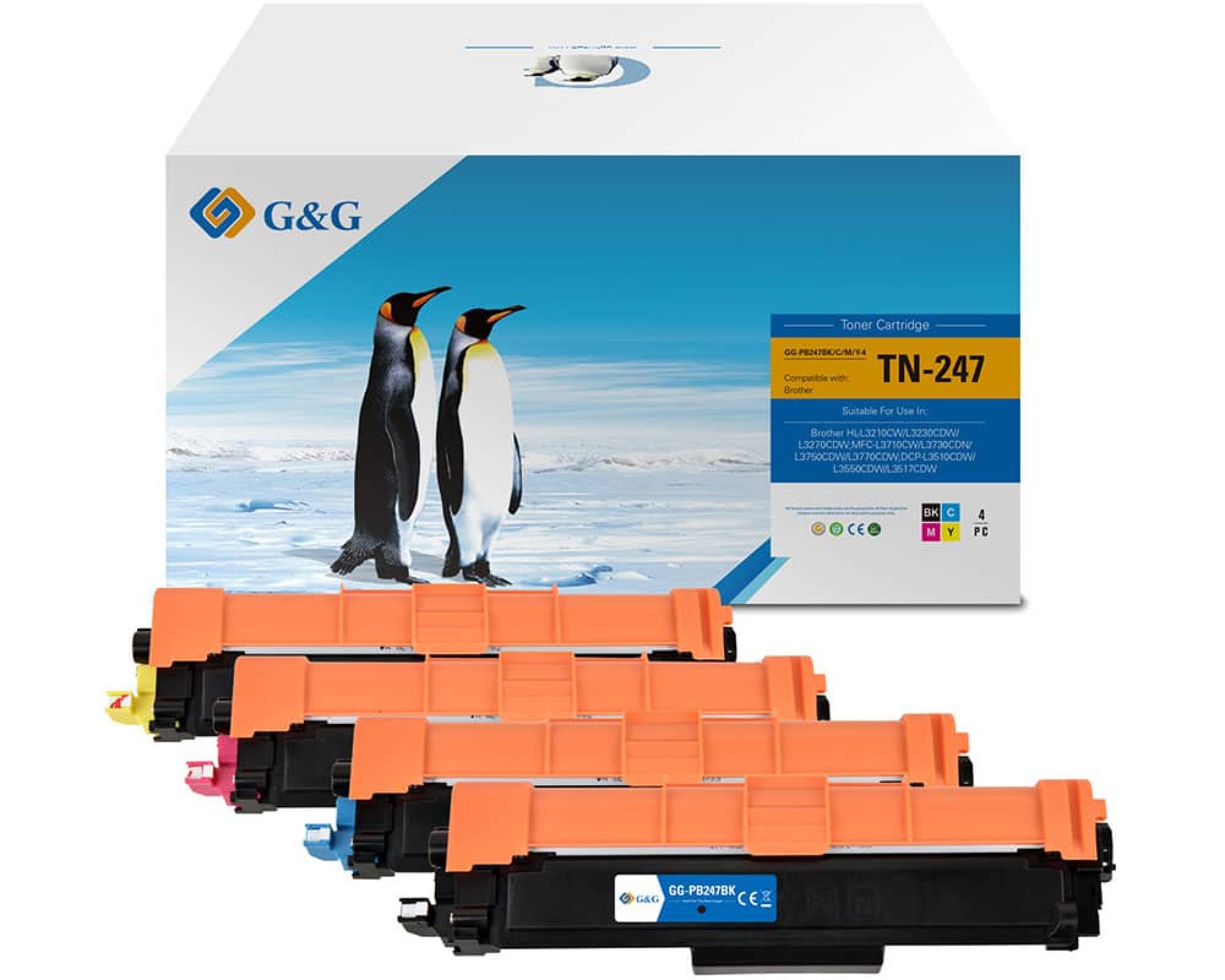 G&G 4x Toner ersetzen Brother TN-247CMYK Value Pack