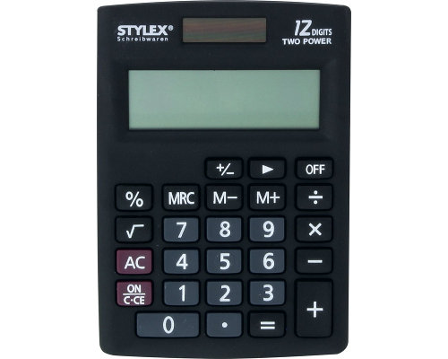 Stylex Taschenrechner Batterie- und Solarbetrieb.