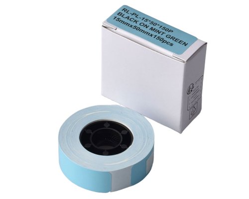 G&G Etikettenrolle (150 Einzeletiketten á 15 x 50mm) für GG-AT 110HW Etikettendrucker Minzgrün