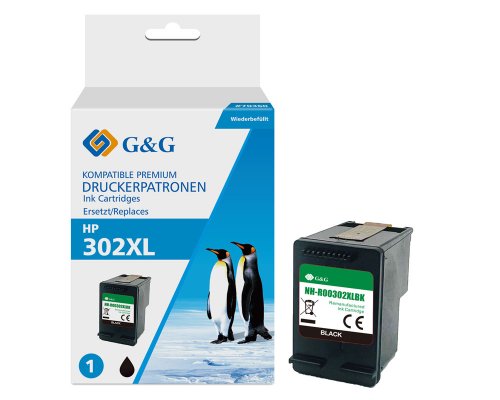 G&G Image XXL-Druckerpatrone ersetzt HP 302XL Schwarz